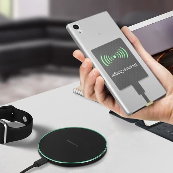 Qi-lader - Laderpakke - Micro-USB - Hurtigopladning - USB-C kompatibel - Sort Svart