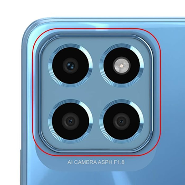 Bagkameraobjektiv til Honor X8 5G med blå ramme Blå