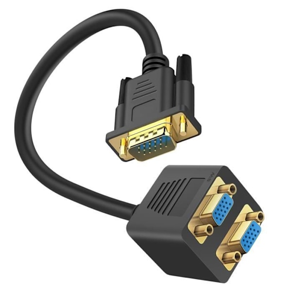 LinQ Compact Robust VGA han til dobbelt VGA hun videoadapter sort