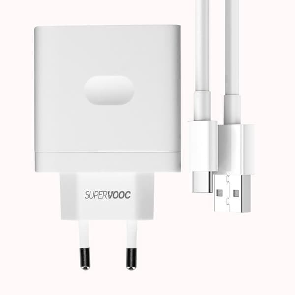 Laddare - Oppo - VCA7GAEH - USB SuperVOOC 65W - USB-C-kabel - Snabbladdning