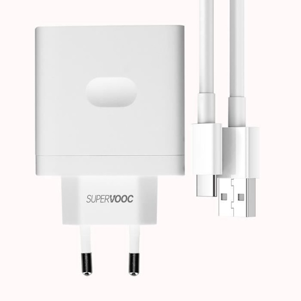 Oppo USB SuperVOOC 65W laddare + USB till USB-C kabel modell VCA7GAEH