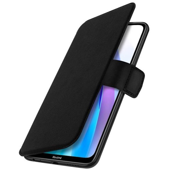 Housse - X-DORIA - Xiaomi Redmi Note 8T / 8 - Ekologiskt läder - Videostöd - Magnetisk Svart