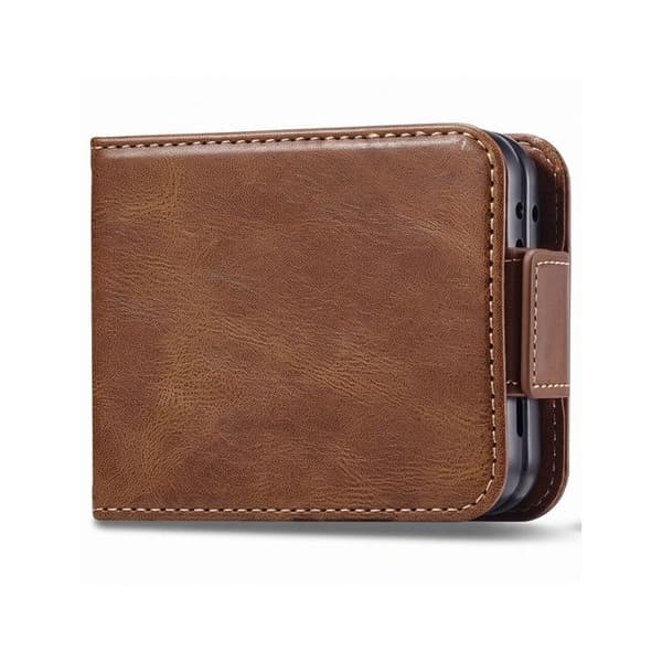 Folio-etui til Galaxy Z Flip 8 Vintage Design Video Støtte Brun brun