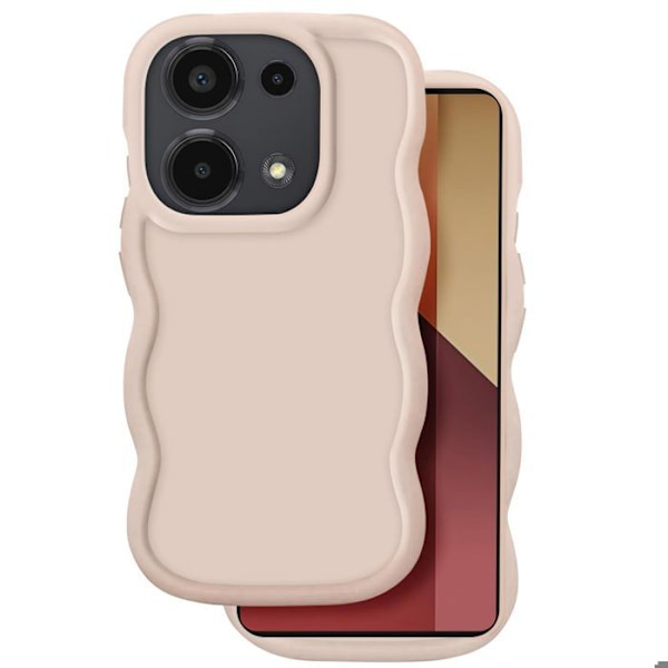 Xiaomi Redmi Note 13 Pro ja Poco M6 Pro Shockproof Silikoni Kuori Beige Beige
