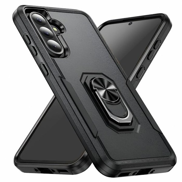 Stødabsorberende cover til Samsung Galaxy A56 med ring-standsort sort Svart