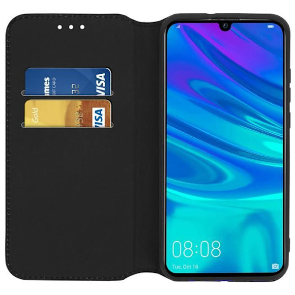 Hus - AVIZAR - Huawei P Smart 2019 / Honor 10 Lite - Ekologiskt läder - Stående funktion - Kortfack Svart