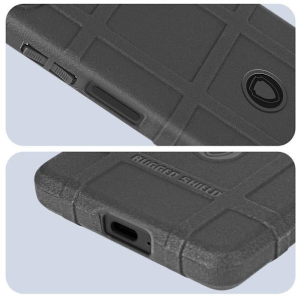 Coque - Rugged Shield - Sony Xperia 5 V - Fleksibel silikone - Reliefmønster - Forstærket beskyttelse Svart