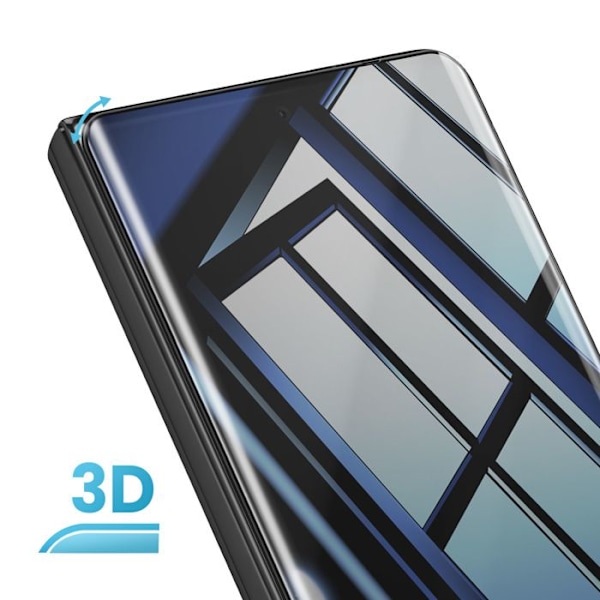 Skræm beskyttelse i hærdet glas til Huawei Mate X6, ridsefrit 9H, sort klæbende kant. Svart