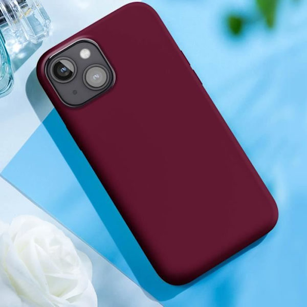 Kotelo iPhone 15:lle - MOXIE - Puolijäykkä - Punainen - Korotetut reunat - Mikrokuituinen sisäpuoli Röd