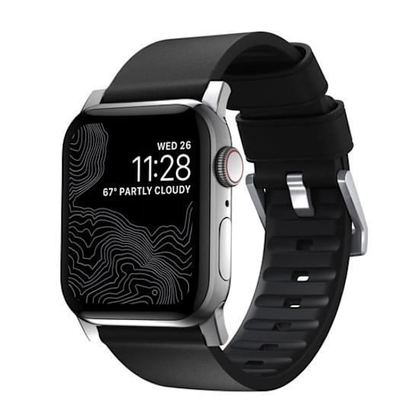 Apple Watch Nomad Active Pro -ranneke Apple Watchille 42/44mm harmaa/musta