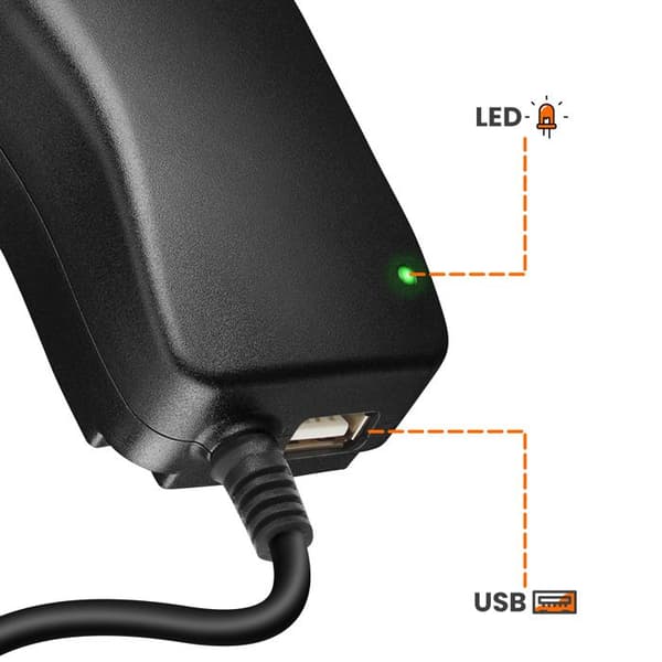 Adapter - MAX EXCELL - Max excell Sort - 30W - Justerbar Spænding 3-12V - USB Inkluderet Svart