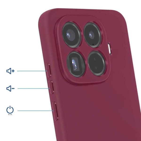 Coque Soft-Touch til Xiaomi 15T Pro i Antiskrid Silikone Bordeaux Röd