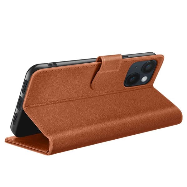 Plånboksfodral - ZANAÉ - iPhone 14 - Brun - Horisontell Stöd - Magnetstängning brun