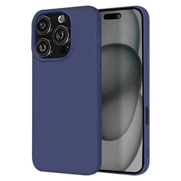 Skal till iPhone 16 Pro Silikon Matt Finish Soft Touch Midnight Blue Blå