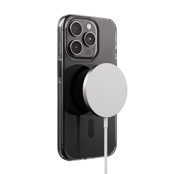 Coque iPhone 15 Pro MagSafe (mustaa) Crong Clear MAG Pro Sort
