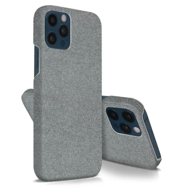 Coque iPhone 12 / 12 Pro - Apple - Hård - Tygliknande yta - Spårfri - Vattentvättbar Grå