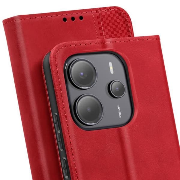 Smartphonefodral - Xiaomi - Redmi Note 14 4G - Plånbok - Videostöd - Röd Röd