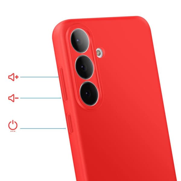 Galaxy S25 FE Soft-Touch -silikoonikuori Fast Cover -sarjassa, punainen Röd
