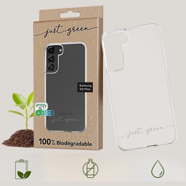Fodral till Samsung Galaxy S21 - JUST GREEN - Återvinningsbart - Genomskinlig transparent