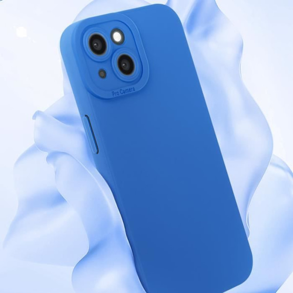Cover til iPhone 15 Plus - AVIZAR - Silikone Mat - Kamera Beskyttelse - Blå - Elegant Blå