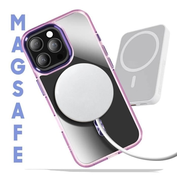 Coque MagSafe pour iPhone 14 Pro Max Dos Cristal Color Violet Lila