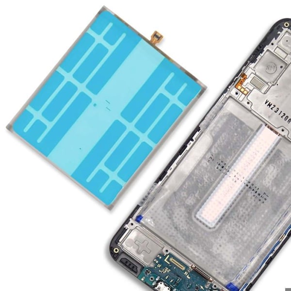 Lim Batteri - AVIZAR - Samsung Galaxy A31 - Solid montering - Nem installation - Hvid Vit