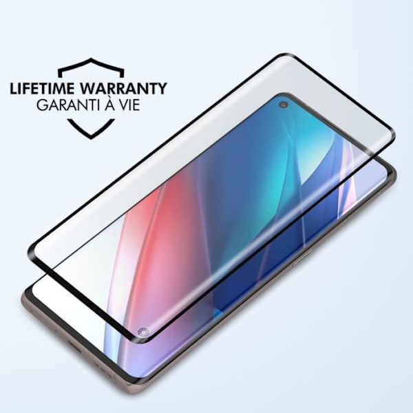 Skyddsfilm - FORCE GLASS - Oppo Find X3 Neo - 9H+ hårdhet - Komplett 3D-skydd - Svart Svart