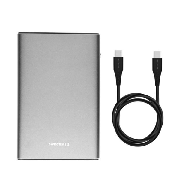 Powerbank 20W USB-C Power Delivery og USB Quick Charge 10000mAh Swissten Grey