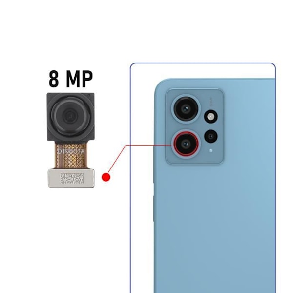 8MP ultravidvinkelsensorkamera för Xiaomi Redmi Note 12 4G Svart - AVIZAR - Ersättningsdel av hög kvalitet Svart