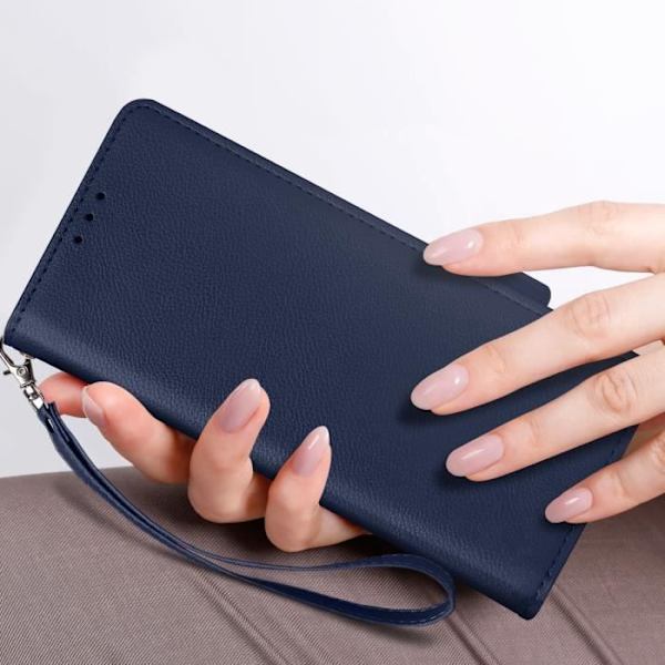 Kotelo Galaxy Z Fold 6:lle - AVIZAR - Magneettinen välilompakko - Midnight Blue - Puolijäykkä - Seka Blå