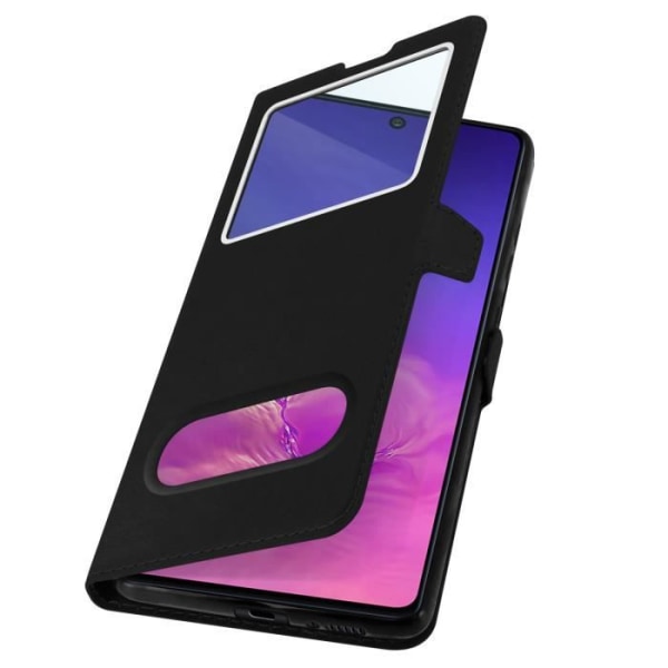 Kansi Samsung Galaxy S10 Lite Full Case Double Window Video Support Musta