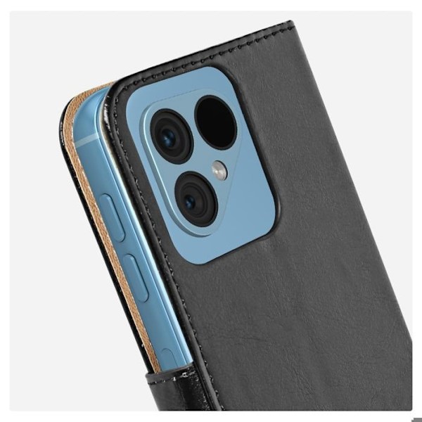 Fodral för Fairphone 5 Wallet Adhesive Attachment Magnetisk stängning Svart