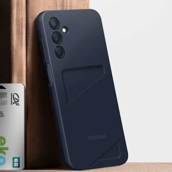 Original Samsung Galaxy A15 4G och 5G Fodral med kortfack Samsung Mörkblå Blå