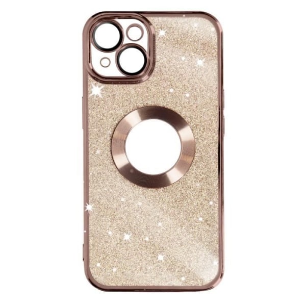 Fodral för iPhone 14 Plus i rosa guld glitter