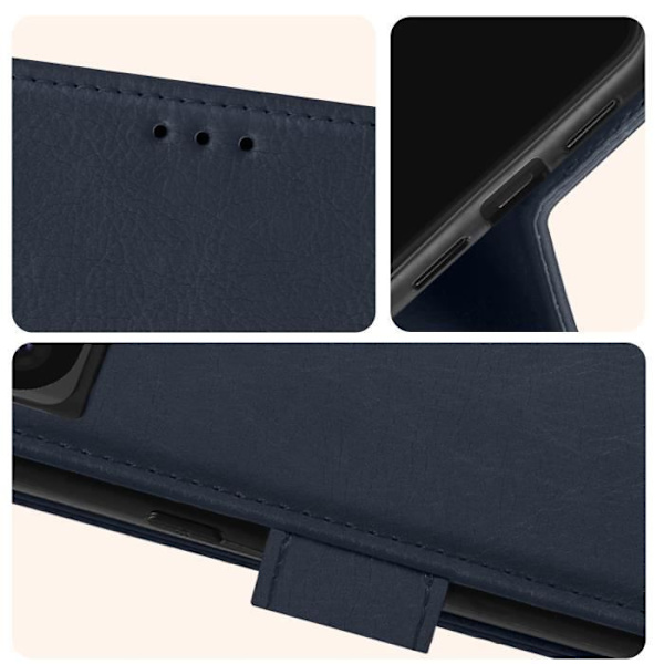 Fodral för Google Pixel 8 Pro - AVIZAR - Chesterfield - Wallet Flip - Videosupportfunktion - Blå Blå