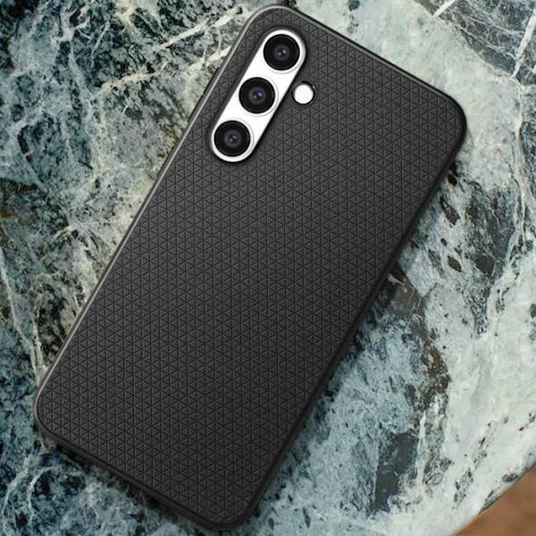 Spigen Liquid Air Protective Case til Samsung S23 FE - Sort geometrisk mønster Svart