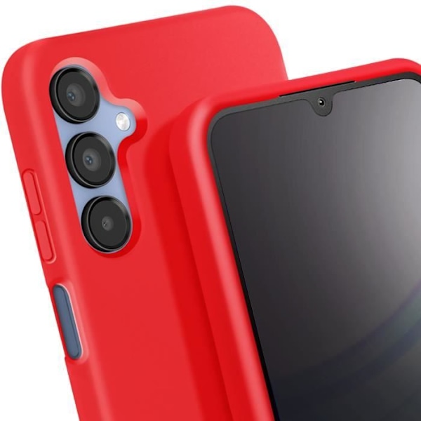 Semi-Stiv Cord Case til Samsung Galaxy A15 - AVIZAR - Rød - Rigid - Syntetisk - Glat - Blandet Röd