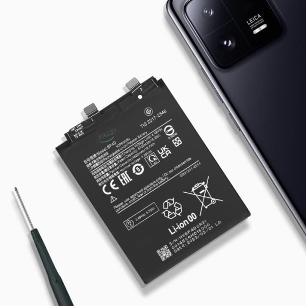 Internt batteri til Xiaomi 13 Pro Kapacitet 4820mAh Perfekt kompatibel Svart