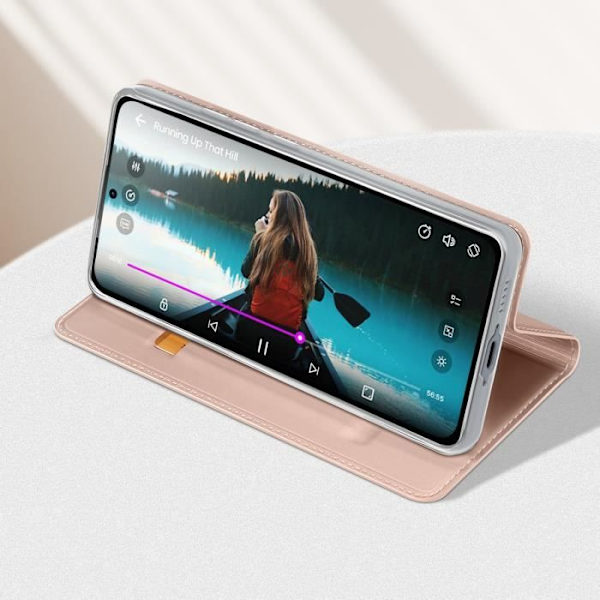 Kotelo Samsung Galaxy A55 5G:lle - DUX DUCIS - Vaaleanpunainen - Flip Card Holder -videotuki Rosa