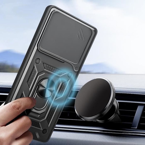 Coque varten Xiaomi Redmi Note 14 5G Magneettisormus Kameransuoja Musta Svart