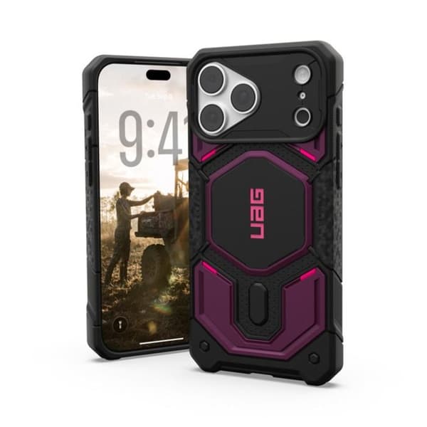 MagSafe-cover til iPhone 18 Pro Max i Kevlar, Serie Monarch Pro UAG, Mørk lilla Violett