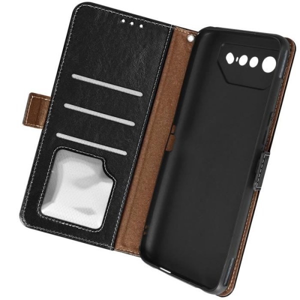 Asus Rog Phone 7 Black Leather Flip Case