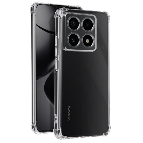 Skydd för Xiaomi 14T Pro Stötabsorberande Flexibel Förstärkta Kanter Transparent Transparent