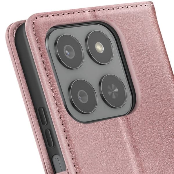 Plånboksfodral - AVIZAR - Honor 400 Smart - Rosa - Struktur - Ställfunktion Ros
