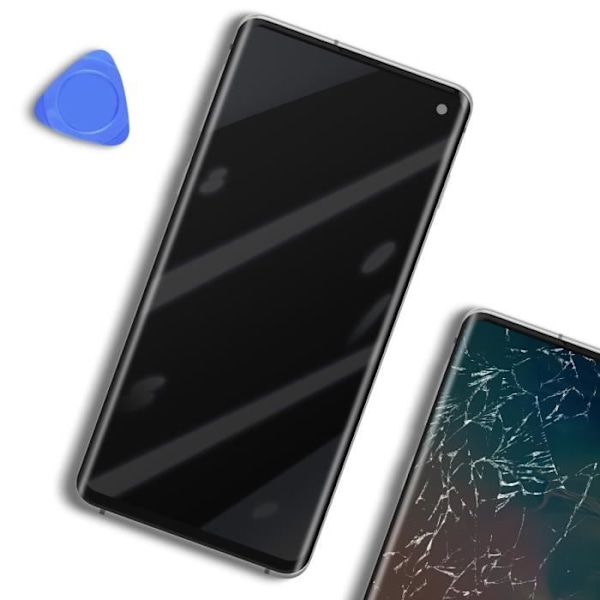 Komplet LCD-skærm til Samsung Galaxy S10 Touch Glass og Chassis Relife White