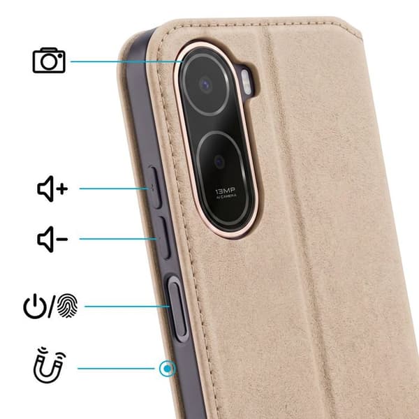 Xiaomi Redmi A7 Pro Lompakko Kotelo Video Tuki Kulta Gul