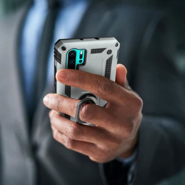 Coque - ILMOITTAA - Huawei P30 Pro - Kaksimateriaalinen - Jämäkkä ja Pehmeä - Videotuki Silvergrå