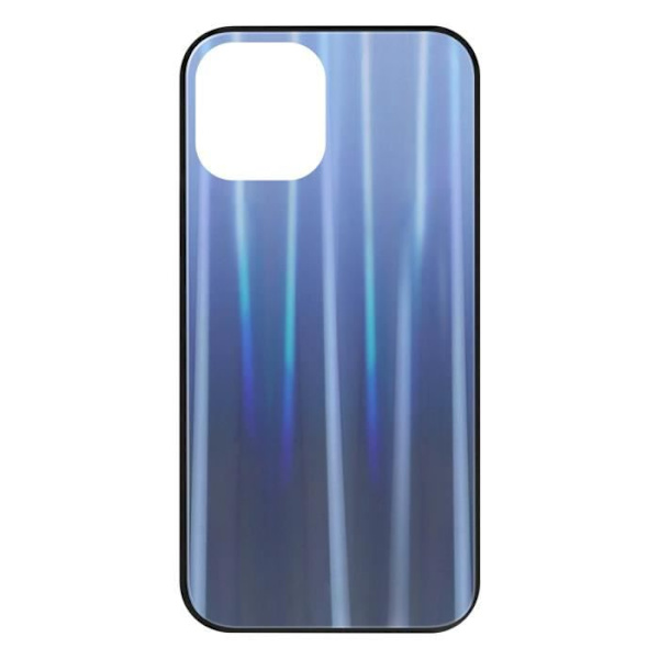 Coque iPhone 12 och 12 Pro - AVIZAR - Holografisk Glänsande - Bi-material - Silikon - Polykarbonat Midnattsblå