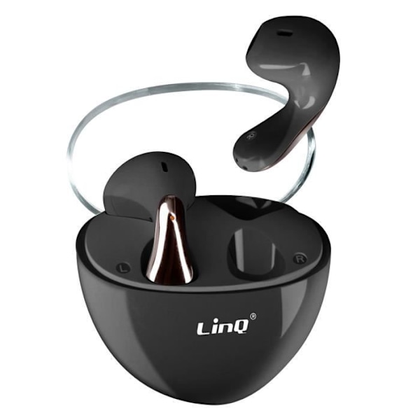 Water Drop Design In-Ear Bluetooth-kuulokkeet ja musta LinQ-kotelo Svart