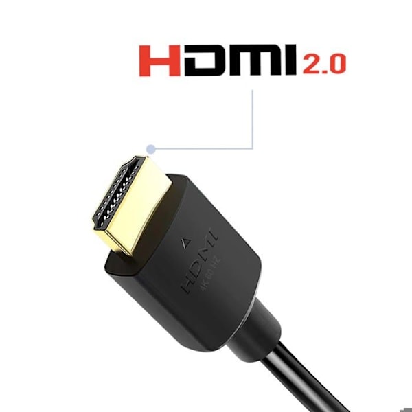 HDMI 2.0 -kaapeli 4K 60Hz TV:lle, kullattuja liittimiä, 1m, Swissten, musta